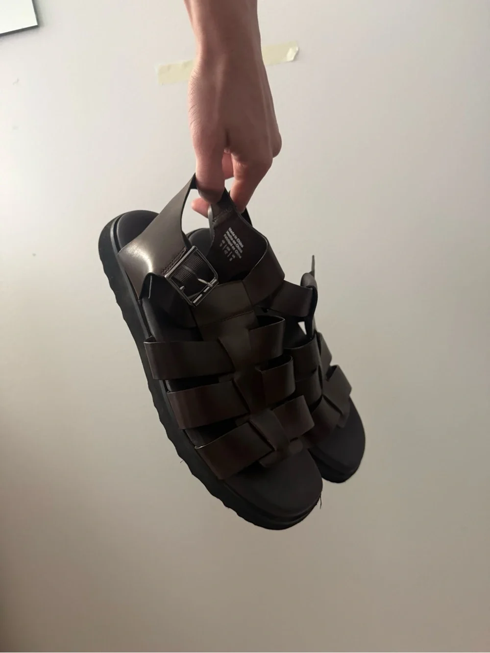 Aldo Dark Brown Leather Strappy Fisherman Sandals